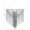 Gray Cotton Handmade Intricately Weaved Macrame Wall Decor with Beaded Fringe Tassels 32" x 1" x 42"